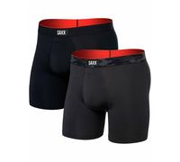 Saxx Underwear - Ropa interior - Multi-Sport Mesh Boxer Brief Fly 2Pk Remote Camo Wb / Black de Lana - Talla L - Negro Negro L