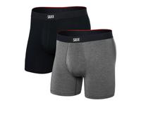 Saxx Underwear - Ropa de senderismo - Vibe Xtra Soft Comfort BB Fly 2pk Black/Dark Grey Heather de Lana - Talla M M