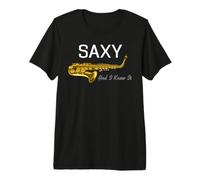 Saxy Saxofonista Divertido Jazz Músico Juego de Palabras Diseño de música Camiseta Premium