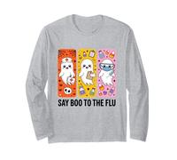 Say Boo to The Flu Disfraz de Enfermera Fantasma Espeluznante para Halloween Manga Larga