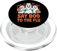 Say Boo to The Flu Disfraz de Enfermera Fantasma Espeluznante para Halloween PopSockets PopGrip para MagSafe
