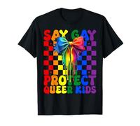 Say Gay Protect Queer Kids Gay Pride Gay Bandera Arcoíris Niña LGBTQ Camiseta