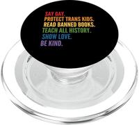 Say Gay Protect Trans Kids Lee Libros prohibidos Be Kind LGBTQIA PopSockets PopGrip para MagSafe