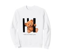 Say Hi Nice to Meet You, Lovely Teddy Bear Graphic Designs Sudadera
