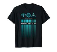 Say No To Digital ID - Freedom & Conservative Barcode Cyan Camiseta