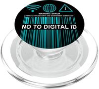 Say No To Digital ID - Freedom & Conservative Barcode Cyan PopSockets PopGrip para MagSafe