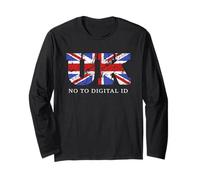 Say No To Digital ID - Freedom & Conservative Grunge Flag UK Manga Larga