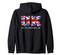 Say No To Digital ID - Freedom & Conservative Grunge Flag UK Sudadera con Capucha