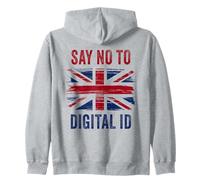 Say No To Digital ID - Freedom & Conservative Grunge Flag UK Sudadera con Capucha