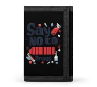 Say No to Drugs - Carteras triples con soporte para tarjetas de crédito, 8 ranuras, llavero, ventana para fotos para hombres y mujeres, Estilo-43, Talla única, Para todas las estaciones