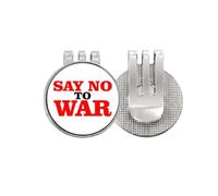 say no to war world love peworld - Marcador de pelota de golf con clip magnético esmaltado