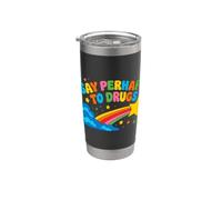 Say Perhaps to Drugs Colorful Cute Star Vaso térmico de acero inoxidable de doble pared