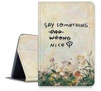Say Something Nice Flower - Funda para iPad Pro de 11 pulgadas (modelo 2024, 5ª generación), a prueba de golpes, de piel sintética, plegable, ajustable, con función de apagado y encendido automático