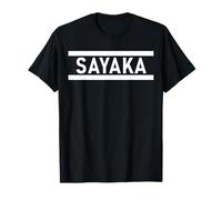 Sayaka Hevon Sayaka nombre personalizado con texto en inglés "Sayaka" Romanización Latina Camiseta