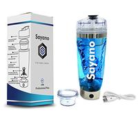 Sayano Professional Plus - Agitador/Batidor eléctrico de Proteinas portátil (USB) con deposito por proteinas - Plata