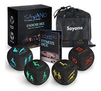 Sayano - Set de 4 Dados de Fitness para Entrenamiento en Casa y Exterior - Dados de Ejercicio para Fuerza, Cardio y HIIT - Juego de Fitness con Bolsa de Almacenamiento e Instrucciones