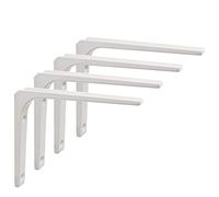 SAYAYO Escuadras para Estanterias Escuadras Metalicas Blanco Soporte de Esquina 90 Grados, 4 Piezas Soporte Estanteria Pared Acero Inoxidable 150x125x20, EJR150W-4P