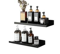 SAYAYO Estanteria Ducha Negro, Estanteria Baño de 40cm, Baldas Pared de 2 Piezas, Baldas Flotantes Pared Atornillado, Balda Flotante para Baño, Cocina, Dormitorio, EGHJ2401KC-400-B-2P