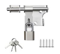 SAYAYO Pestillo Puerta con Candado 120mm Cerrojo Puerta con Llave Acero Inoxidable Cepillo Cerraduras para Puerta Corredera, Puerta Vaivén, Cajón, Armario