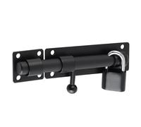 SAYAYO Pestillo Puerta con Candado Cerrojo Puerta con Llave Acero Inoxidable Negro Cerraduras para Puerta Corredera, Puerta Vaivén, Cajón, Armario, EMST8060-B