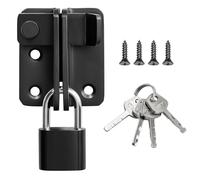 SAYAYO Pestillo Puerta con Candado Cerrojo Puerta Corredera Negro Acero Inoxidable Cerraduras para Puertas, Habitaciones, Jardines, Armarios, EMST3005-B