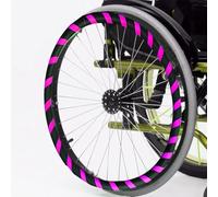 SAYEYBU 1 Par Fundas Aro Empuje Silla Ruedas, Fundas Silicona Antideslizantes y Resistentes Al Desgaste Aro Empuje Silla Ruedas Mejoran Agarre y TraccióN, Accesorios Sillas Ruedas,Pink + Black,20in