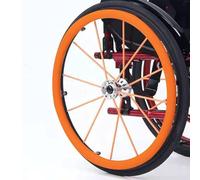 SAYEYBU 1 Par Fundas Aro Empuje Silla Ruedas, Fundas Silicona Antideslizantes y Resistentes Al Desgaste Aro Empuje Silla Ruedas Mejoran Agarre y TraccióN, Accesorios Sillas Ruedas,Naranja,22in