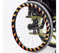 SAYEYBU 1 Par Fundas Aro Empuje Silla Ruedas, Fundas Silicona Antideslizantes y Resistentes Al Desgaste Aro Empuje Silla Ruedas Mejoran Agarre y TraccióN, Accesorios Sillas Ruedas,Orange + Black,20in