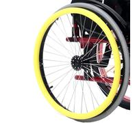 SAYEYBU 1 Par Fundas Aro Empuje Silla Ruedas, Fundas Silicona Antideslizantes y Resistentes Al Desgaste Aro Empuje Silla Ruedas Mejoran Agarre y TraccióN, Accesorios Sillas Ruedas,Amarillo,20in