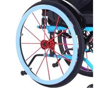 SAYEYBU 1 Par Fundas Aro Empuje Silla Ruedas, Fundas Silicona Antideslizantes y Resistentes Al Desgaste Aro Empuje Silla Ruedas Mejoran Agarre y TraccióN, Accesorios Sillas Ruedas,Cyan,22in