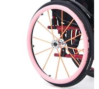 SAYEYBU 1 Par Fundas Aro Empuje Silla Ruedas, Fundas Silicona Antideslizantes y Resistentes Al Desgaste Aro Empuje Silla Ruedas Mejoran Agarre y TraccióN, Accesorios Sillas Ruedas,Rosado,22in