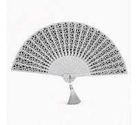 SAYEYBU Abanico Plegable Acero Inoxidable para Wushu, Abanico Artes Marciales Kung Fu Chino con Patrones Calados, Abanico MetáLico PortáTil para PráCtica Tai Chi, Actuaciones EscéNicas, Regalos,Plata