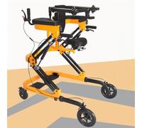 SAYEYBU Andador Cuatro Ruedas con Soporte Levantarse, Andador Adultos, Ejercicio Extremidades Inferiores, Equipo RehabilitacióN para Hogar, Ayuda Movilidad MultifuncióN,Amarillo,2 in 1