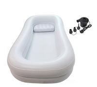 SAYEYBU BañEra Inflable MéDica, Kit Ducha, BañEra PVC con Bolsa Agua, BañEra PortáTil para Personas Mayores, Personas con Discapacidad o Personas Lesionadas para BañArse en Cama,Blanca,A