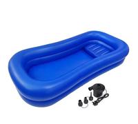 SAYEYBU BañEra Inflable MéDica, Kit Ducha, BañEra PVC con Bolsa Agua, BañEra PortáTil para Personas Mayores, Personas con Discapacidad o Personas Lesionadas para BañArse en Cama,Deep Blue,A