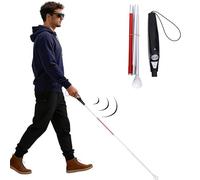 SAYEYBU BastóN Inteligente TelescóPico GuíA, BastóN Plegable Reflectante AleacióN Aluminio con Recordatorio ElectróNico por Voz y VibracióN, para Personas Ciegas con Discapacidad Visual,Length 128 cm