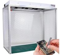 SAYEYBU Campana Flujo Laminar Vertical Aluminio, Mesa Trabajo con Flujo Aire Limpio, Filtro Hepa, para ReparacióN TeléFonos, Talleres y Laboratorios, Funcionamiento Silencioso,Plata