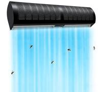 SAYEYBU Cortina Aire, Puerta Aire Comercial para Interiores, 2 Velocidades y DireccióN Flujo Aire Ajustables, Cortina Aire para Uso DoméStico, FáCil InstalacióN,Negro,Button60CM