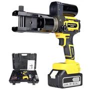 SAYEYBU Crimpadora ElectrohidráUlica Cables, Herramienta Crimpado HidráUlica Recargable, Proporciona Fuerza CompresióN 75 Kn por Segundo, con Matrices 16 a 300 Mm², para Cables y Alambres,Amarillo