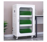 SAYEYBU EstacióN de Carga para Computadora, Armario con Carrito de Carga UsbCon Ruedas y Cerradura de CombinacióN, PortáTil, Compatible con Tabletas, Ranuras de ParticióN Individuales,Blanca,60 Slots