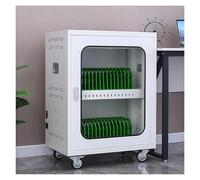 SAYEYBU EstacióN de Carga para Computadora, Armario con Carrito de Carga UsbCon Ruedas y Cerradura de CombinacióN, PortáTil, Compatible con Tabletas, Ranuras de ParticióN Individuales,Blanca,30 Slots