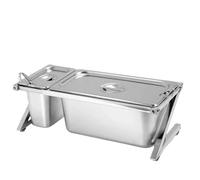 SAYEYBU EstacióN Ingredientes Pizza con Tapas, Recipientes Acero Inoxidable para Alimentos, Dispensador Condimentos, Especiero Encimera, para Salsas, Ensaladas, Mermeladas, Frutas, Ingredientes,04