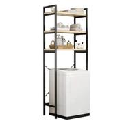 SAYEYBU EstanteríA 3 Niveles sobre Lavadora, Estante Almacenamiento con Estructura MetáLica, Organizador BañO Multifuncional con Estante Abierto, Ahorrador Espacio, para Lavadero, BañO, Cocina,Negro