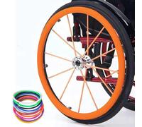 SAYEYBU Funda Protectora Resistente Al Desgaste Aro Empuje, Fundas Silicona Antideslizantes Aro Empuje Silla Ruedas de 50, 56 y 60 Cm, Accesorios EmpuñAduras Rueda Trasera,Naranja,22in
