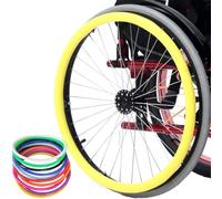 SAYEYBU Funda Protectora Resistente Al Desgaste Aro Empuje, Fundas Silicona Antideslizantes Aro Empuje Silla Ruedas de 50, 56 y 60 Cm, Accesorios EmpuñAduras Rueda Trasera,Amarillo,24in