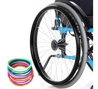 SAYEYBU Funda Protectora Resistente Al Desgaste Aro Empuje, Fundas Silicona Antideslizantes Aro Empuje Silla Ruedas de 50, 56 y 60 Cm, Accesorios EmpuñAduras Rueda Trasera,Negro,24in