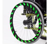 SAYEYBU Funda Protectora Resistente Al Desgaste Aro Empuje, Fundas Silicona Antideslizantes Aro Empuje Silla Ruedas de 50, 56 y 60 Cm, Accesorios EmpuñAduras Rueda Trasera,Green + Black,22in