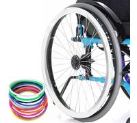 SAYEYBU Funda Protectora Resistente Al Desgaste Aro Empuje, Fundas Silicona Antideslizantes Aro Empuje Silla Ruedas de 50, 56 y 60 Cm, Accesorios EmpuñAduras Rueda Trasera,Blanca,22in