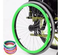 SAYEYBU Funda Protectora Resistente Al Desgaste Aro Empuje, Fundas Silicona Antideslizantes Aro Empuje Silla Ruedas de 50, 56 y 60 Cm, Accesorios EmpuñAduras Rueda Trasera,Verde,24in