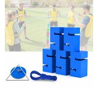 SAYEYBU Juego Torre Bloques para Trabajo Equipo, Bloques Apilables ABS, Juego Grupal Al Aire Libre para 5 a 20 Jugadores, para DíAs Deportivos Escolares, Fiestas y DiversióN Familiar,Azul,5PCS